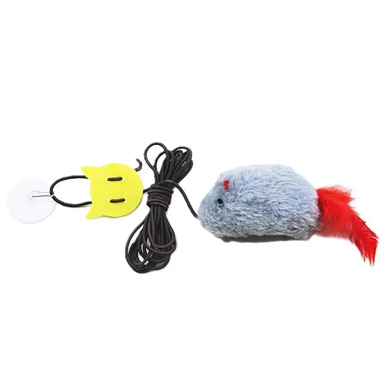 Plush Cat Toy Simulation Mouse Realistic Chirping Feature Kitten Qme A7