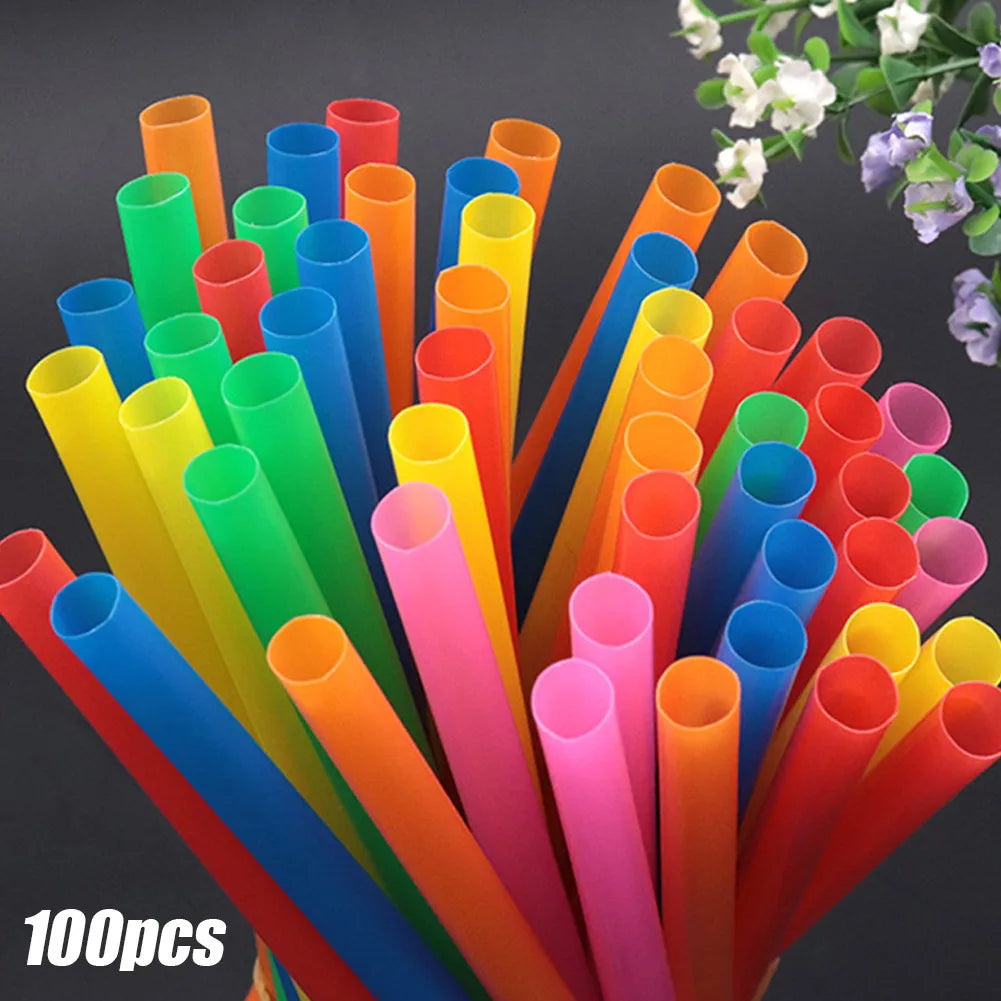 100pcs 210x11mm Straws Big Milkshake Straws Smoothie Straws Beverage Thick Straw For Boba Tea Milkshake Bar Accessories Qme Default Title