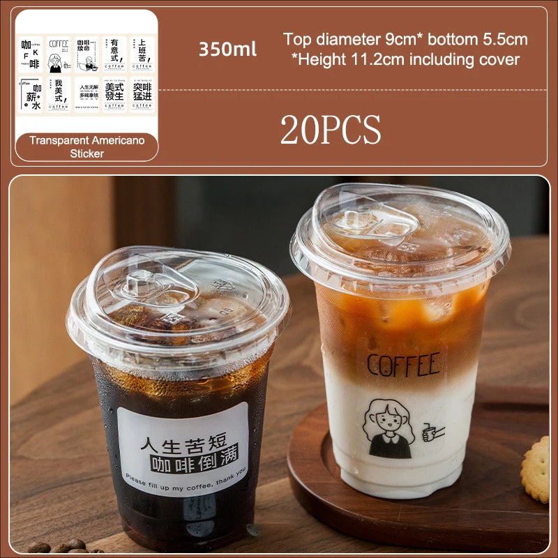 Disposable Coffee Cup Transparent Thickened Milk Tea Lids Suitable Qme 1