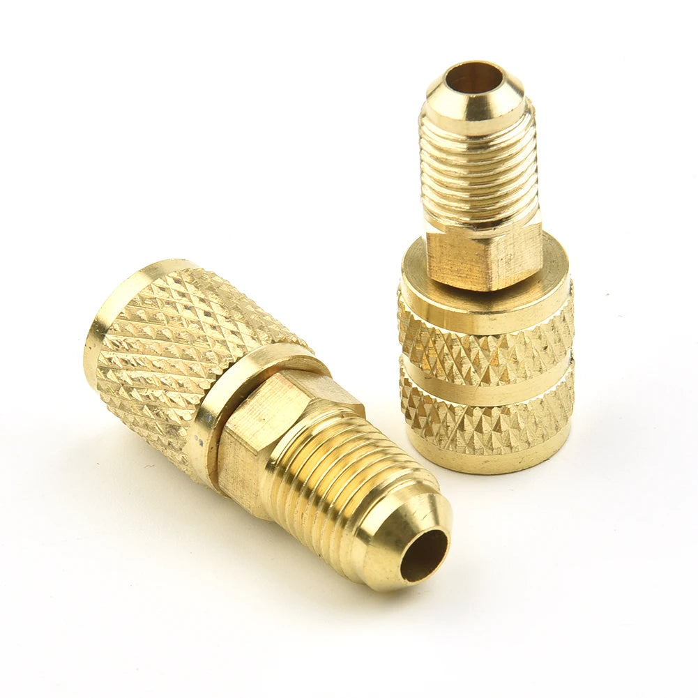 2x Female/Male 5/16" SAE Male/Female 1/4" SAE For R410 R32 R22 Liquid Safety Valve Air Conditioning Refrigerant Repair Fluoride Qme
