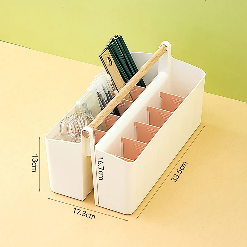 Large Capacity Multifunctional Storage Holder School Office Portable Pen Holder Storage Box Desktop Sundries Storage Basket Qme A7