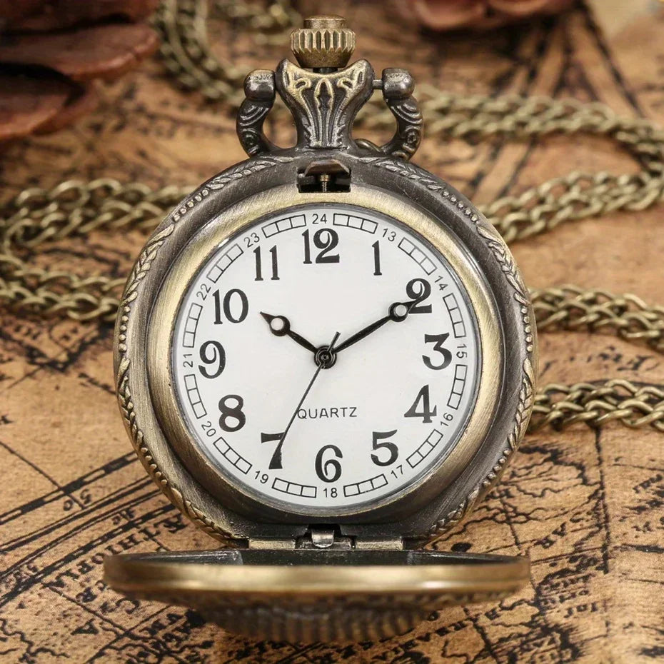 Unique Tibetan Buddhist Temple Quartz Pocket Watch with Chain - A Perfect Gift for Men & Women! Qme