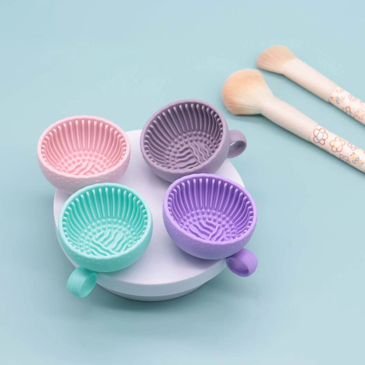 Silicone Cosmetic Brush Cleaning Bowl Efficient Portable Reusable Qme