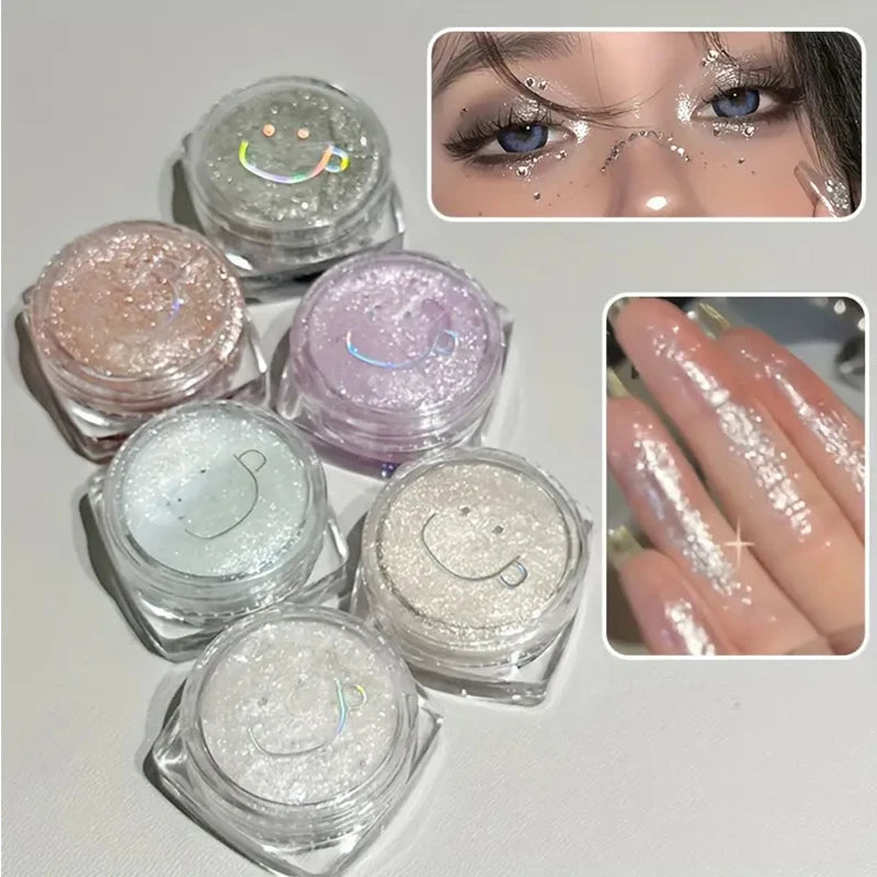 Metallic Shimmer Eyeshadow Gel Matte Highlighting Palette Light Qme