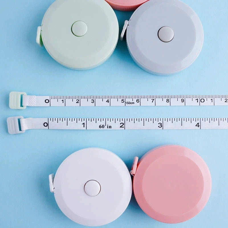 150 CM Portable Cute Mini Soft Tape, Automatic Shrinking Tape Measure, Material Tape Measure, Plastic Tape Measure Qme