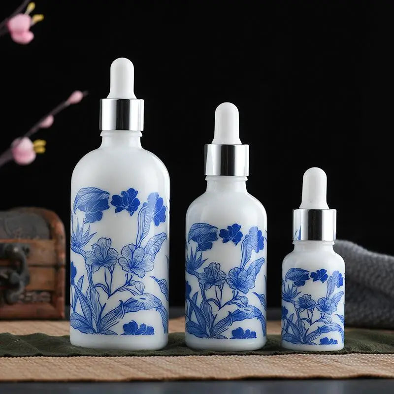 10 15 Ceramic Blue White Porcelain Essential Oil Dropper Bottles Qme