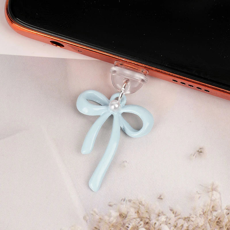 Contemporary Bow Design Type-c Phone Dust Plug Pendant Offers Qme A2