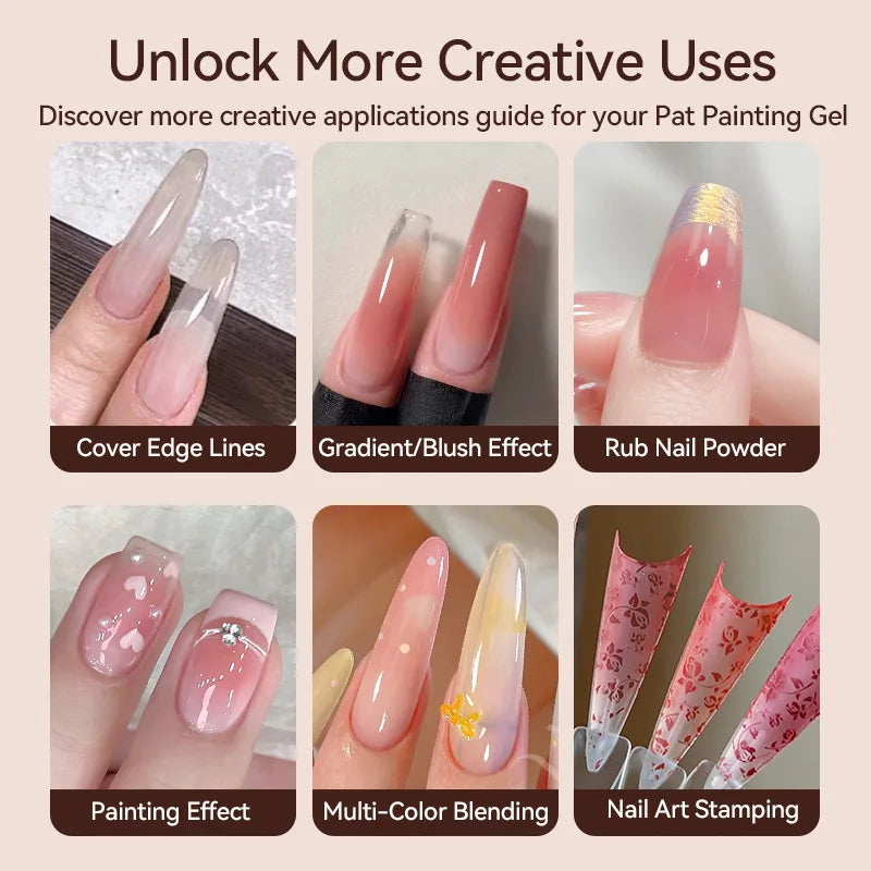 4 in 1 16 Color Nail Art Painting Gel Polish High Pigment Patting Gel for Gradient Ombre Blush Soak Off 3D Creative DIY Manicure Qme