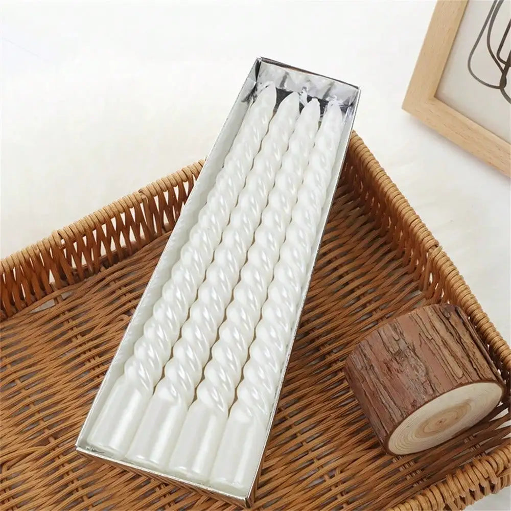 Black Taper Candles 4 Ture Dripless 8 Hrs Clean Burning Candle Sticks Qme white