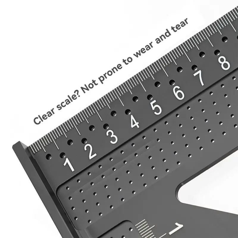 A02F-Wear Resistant Aluminium Alloy Angle Ruler For Carpentry Woodworking Clear Scale Marking For Home For Family Workshop Qme