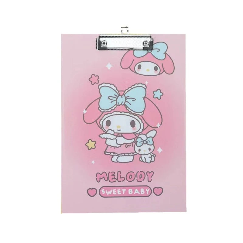 Hello Kitty Kuromi A4 Stylish Folder Clipboard Multifunctional Writing Board Book Rest and Student Writing Folder Qme