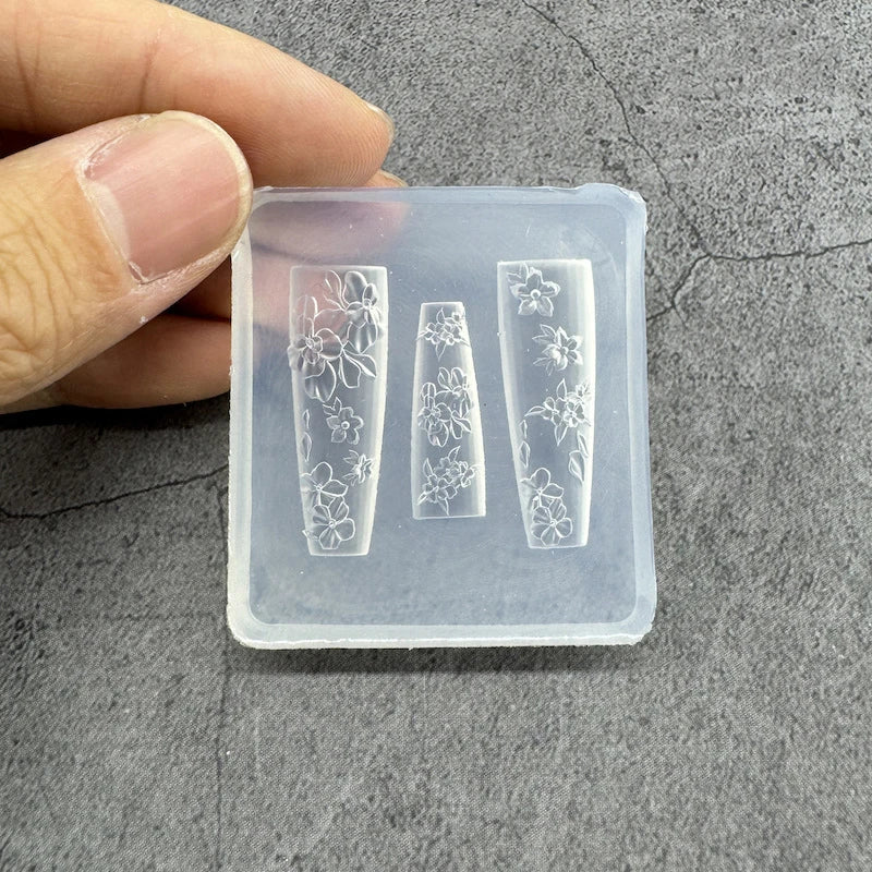 3D Silicone Transparent Nail Mold Lotus Leaves Nails Carving Mold Template DIY Nail Art Decoration Manicure Design Tools Qme style 10