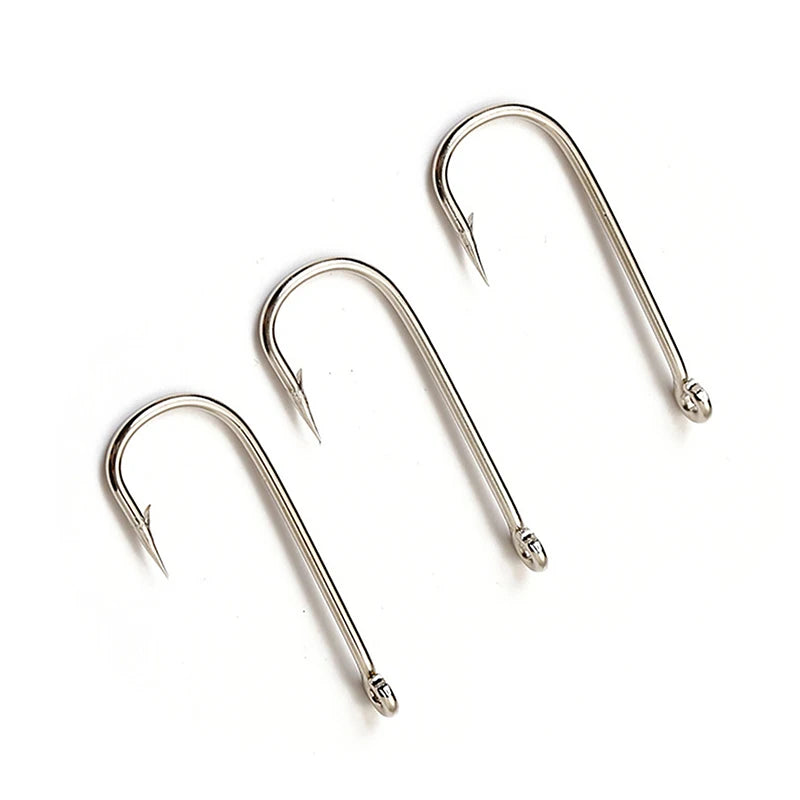 Hand Fishing Hooks Barbed Fishhook Ring Lot Lure Carbon Steel Carp Qme