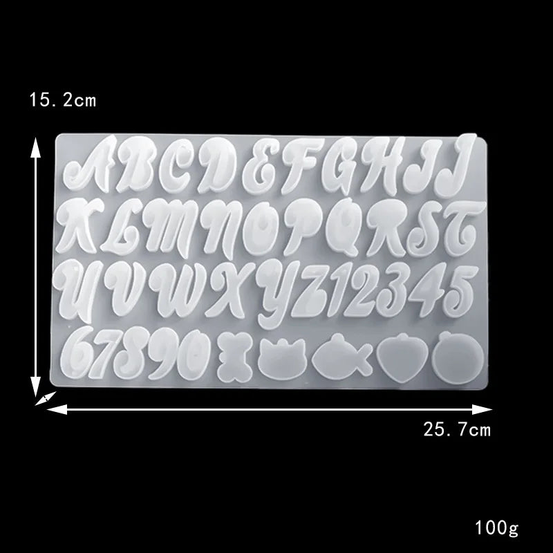 Alphabet Epoxy Resin Silicone Mold Letter Number Mould DIY Keychain Earring Pendant Epoxy Resin Jewelry Crafts Casting Mold Qme A