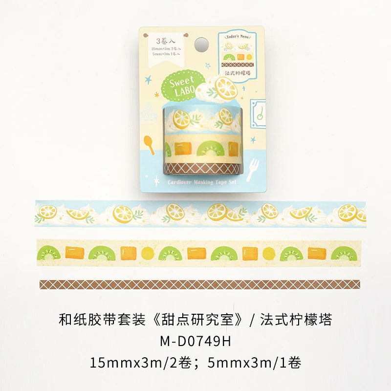 Retro Food and Desserts Japanese Stationery Tapes 3Rolls Creative DIY Scrapbooking Stickers Handbook Decorative Journal Supplies Qme A Hot sale