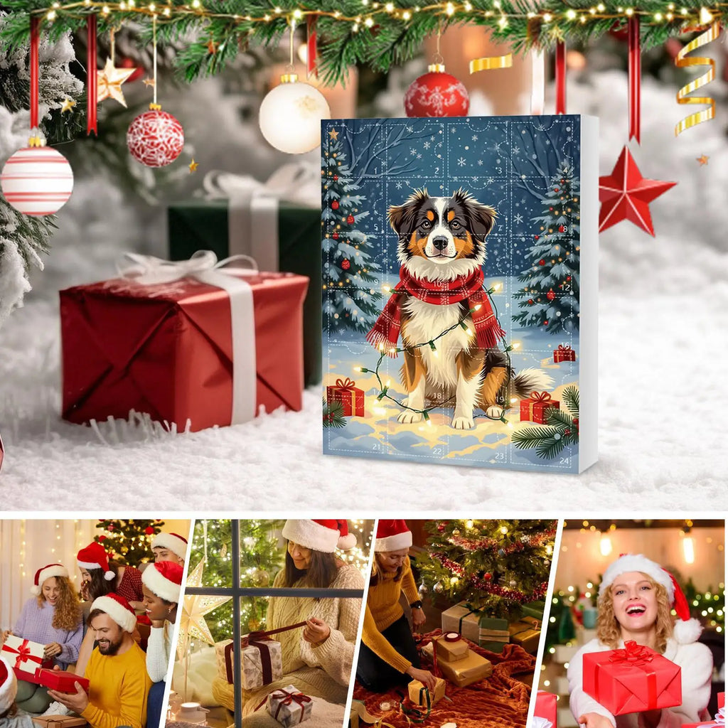 Christmas Countdown Dog 2D Acrylic Pendant 24 Days Advent Calendar Qme