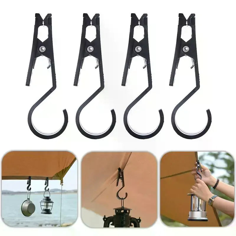 Premium Portable Outdoor Canopy Clip Versatile Hook Rack Camping Qme
