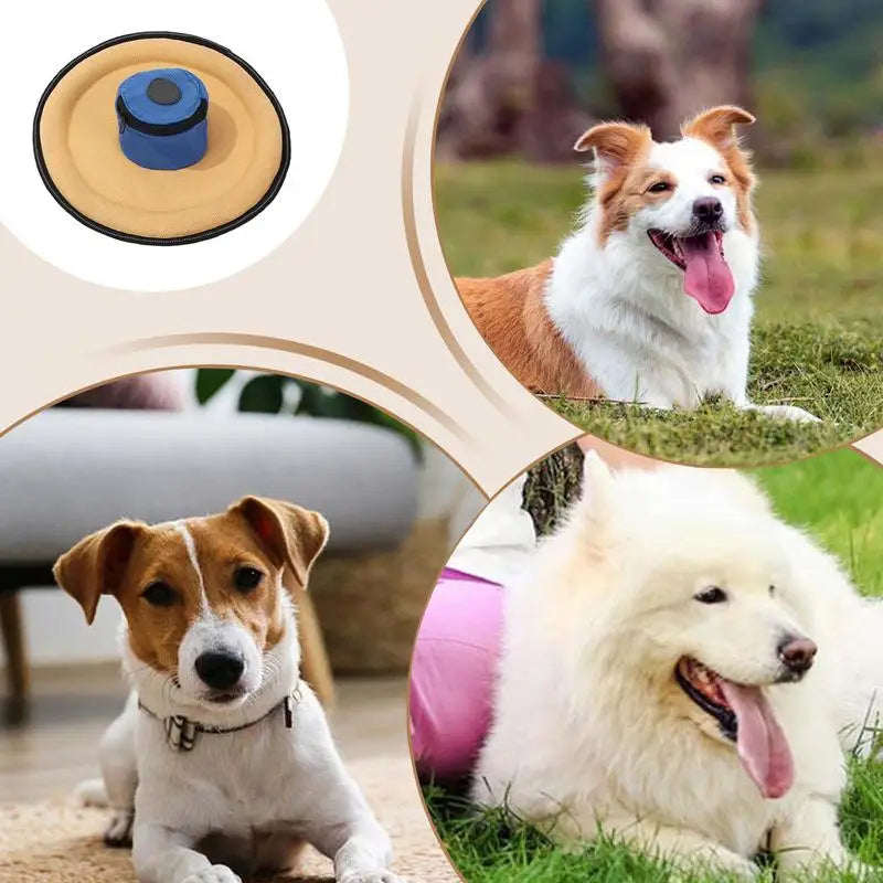 Puppy Flying Disc Canvas Flying Disc Interactive Toys Games Training Pet Supplies Outdoor Games With Snack Bag For Outdoor Qme