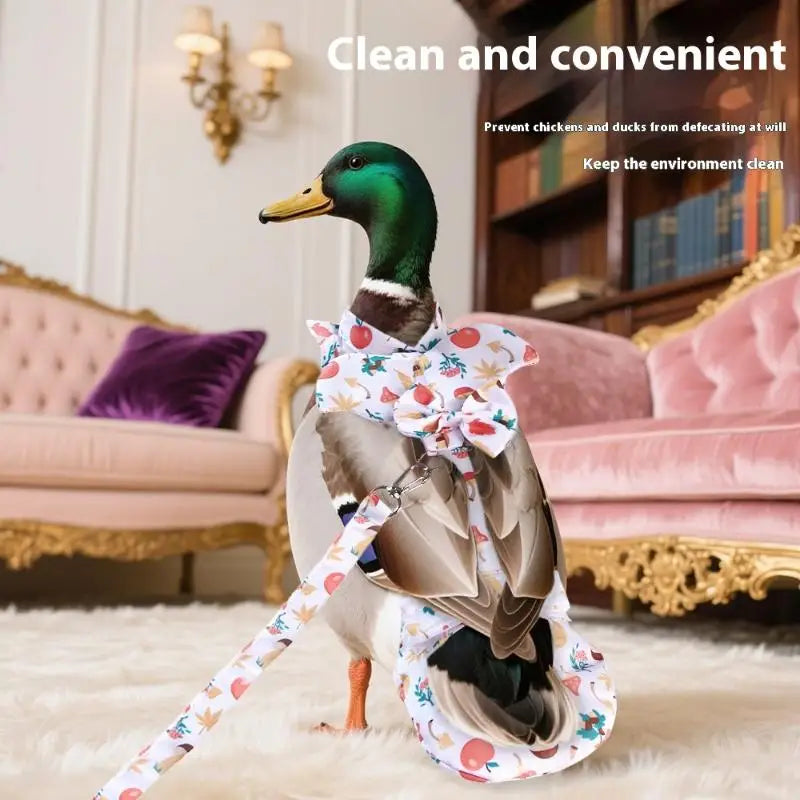 1 Fashion Chicken Duck Vest Diaper Hen Belt Pet Traction Rope Qme