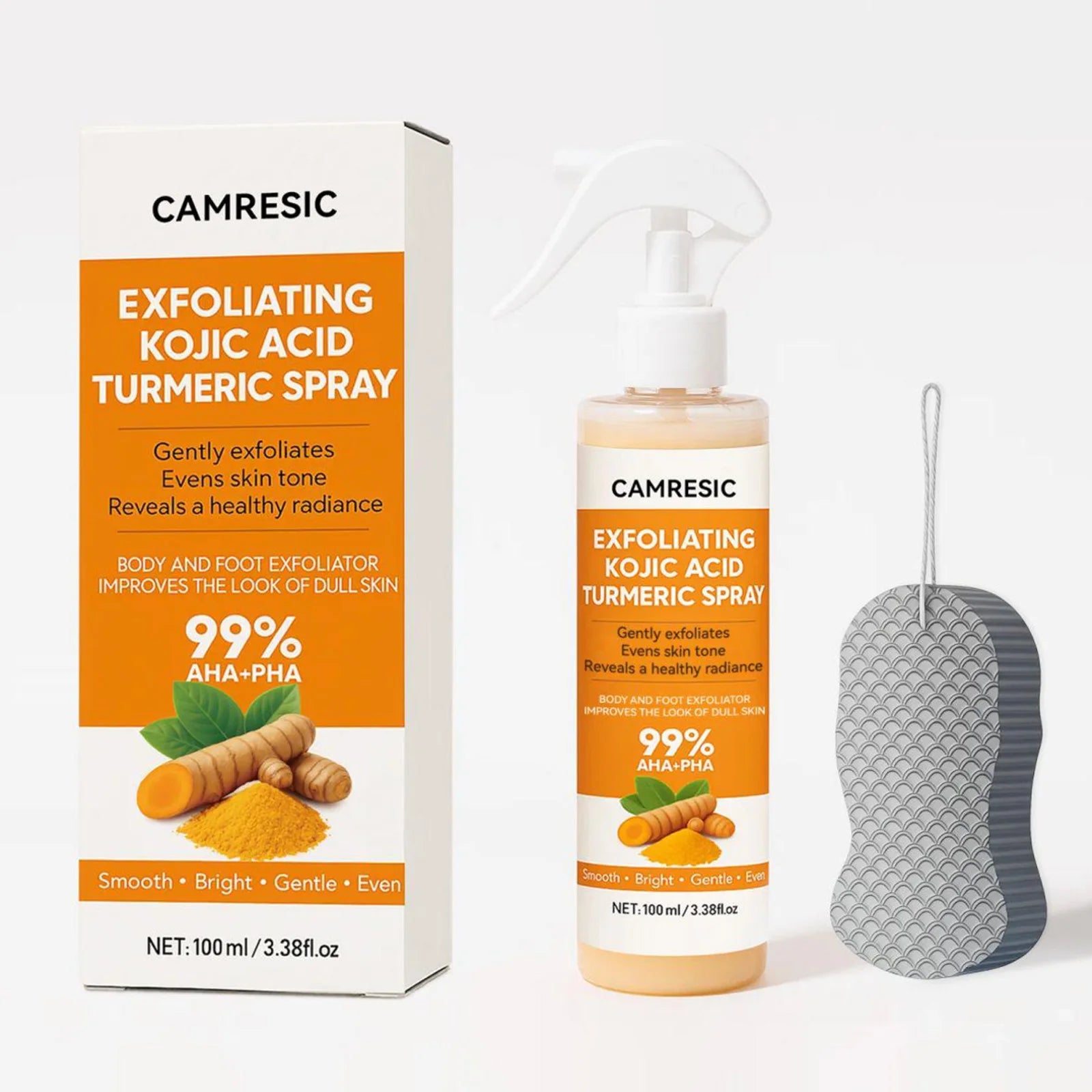 Body Keratin Care Kojic Acid Turmeric Spray Gently Exfoliating Peeling Solution Brightening Hydrating Skin Care All Skin Types Qme 1 Sets-B