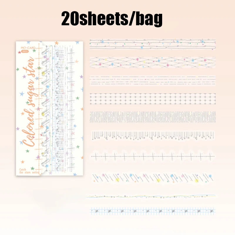 20 Sheets/Bag 3D Silver Foil PET Stickers Galaxy Stars for DIY Crafts Scrapbooking Journal Phone Case Decoration Qme 5