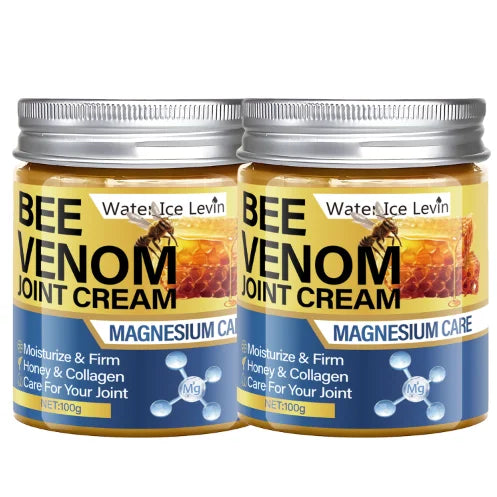 Bee Venom Joint Cream with Magnesium & Honey - Moisturizes, Firms & Cares for Joints, Light Formula for Elastic Skin Qme Blue 100g