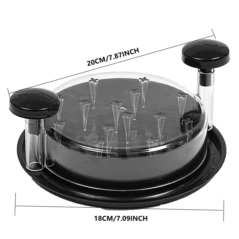 Large Chicken Breast Shredder Tool Visible Lid Meat Grinder For Chopping Chicken Beef Cabbage Vegetables Rotating Kitchen Tool Qme Black