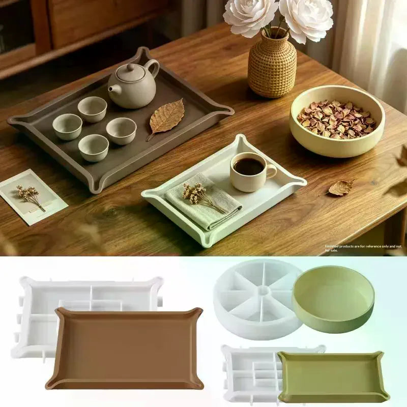 1Pcs Curved Corner Square Storage Tray Silicone Mold DIY Handmade Plaster Resin Jewelry Display Plate Craft Casting Molds Home D Qme