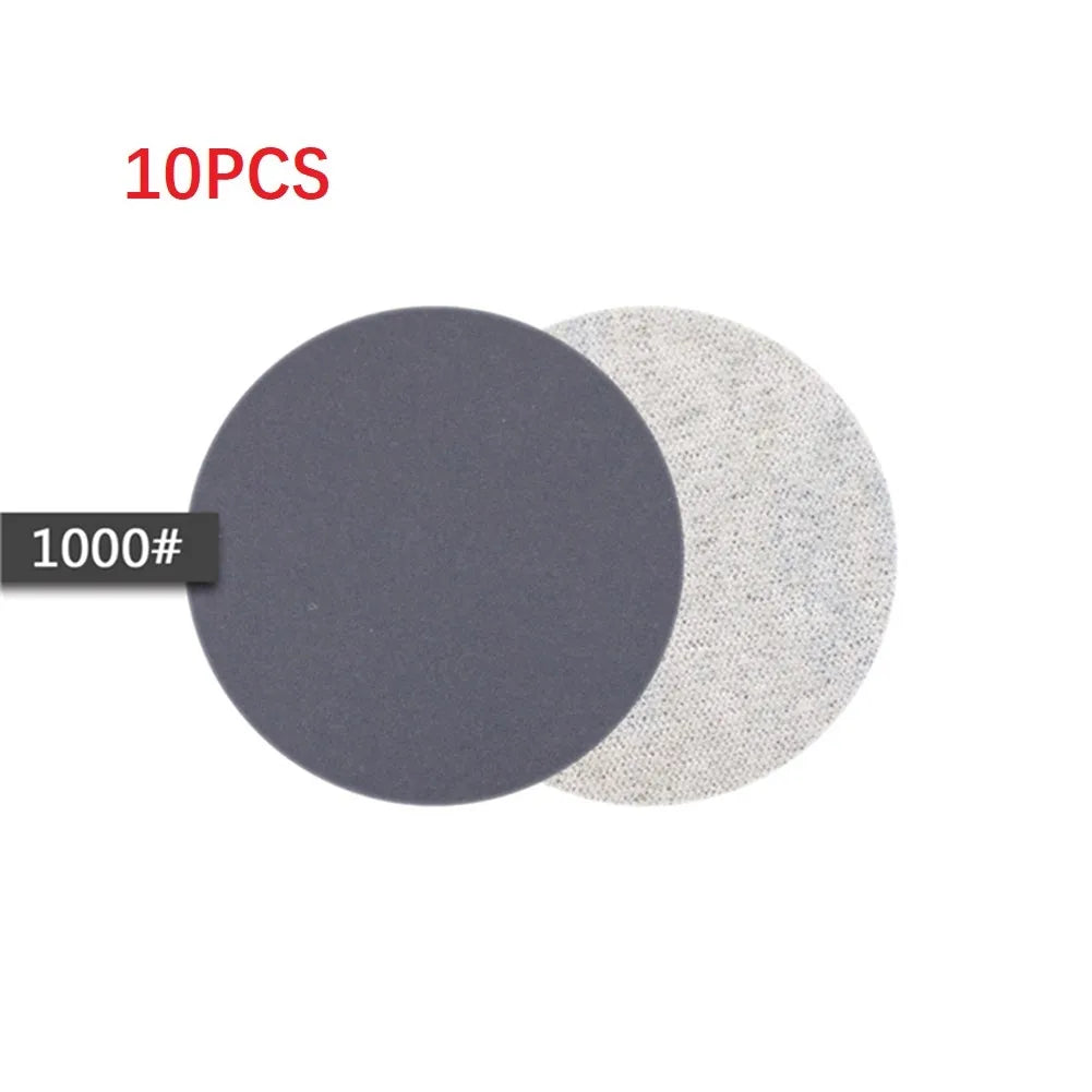 10Pcs Wet/Dry Sandpaper 3 Inch 75MM Hook And Loop Silicon Carbide 240-10000 Grits Waterproof Sanding Disc Qme 1000