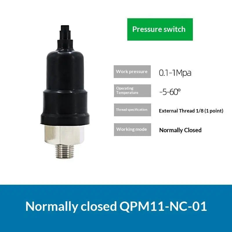 1Pcs G1/8 G1/4 Automatic Controller QPM11 NO NC Adjustable Air Pressure Switch 0.1-1Mpa Hydraulic Diaphragm Qme QPM11 NC 01 outer