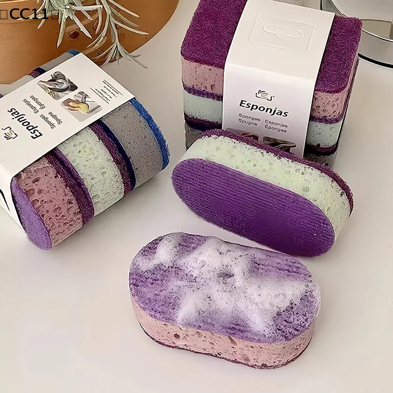 Thickened High-density Colorful Sponge Scrubber Double-sided Qme