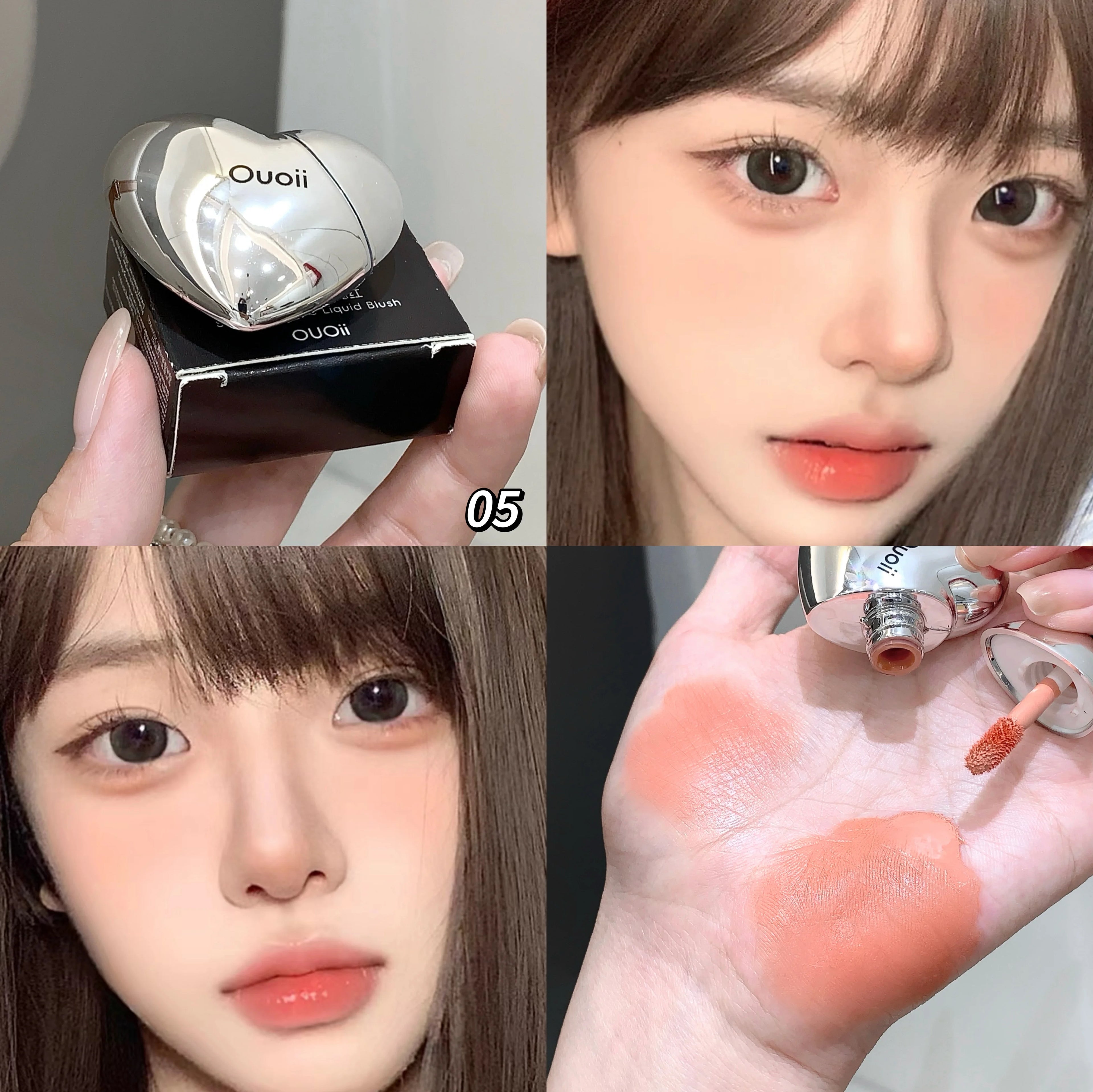 Beautiful Heart Shape Matte Liquid Blush Highly Pigmented Lightweight Qme O13-05