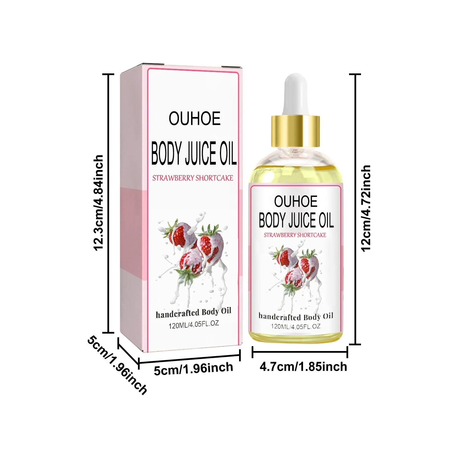 Strawberry Body Juice Oil Fragrance Moisturizing Relieve Dry Care Lighten Spots Firm Smooth Skin Relaxing Massage Essential Oil Qme