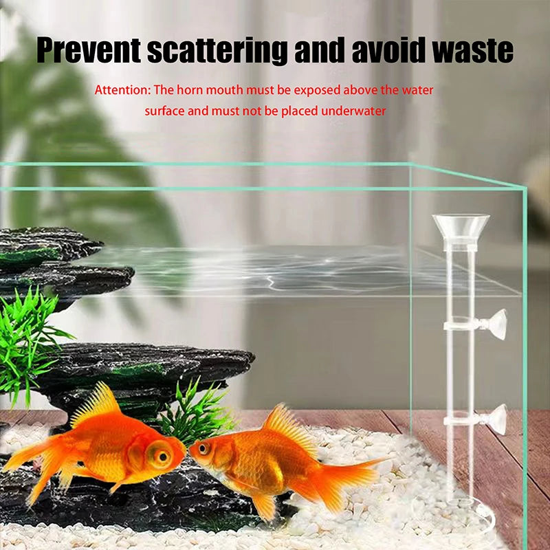 Aquarium Feeder Tube Dish Transparent Fish Tank Shrimp Snail Food Qme