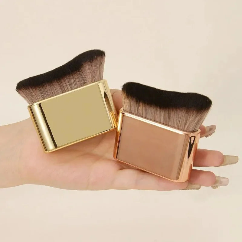 Single Wave-shaped Flat Fan Face Body Brush Ultra Soft Dense Qme
