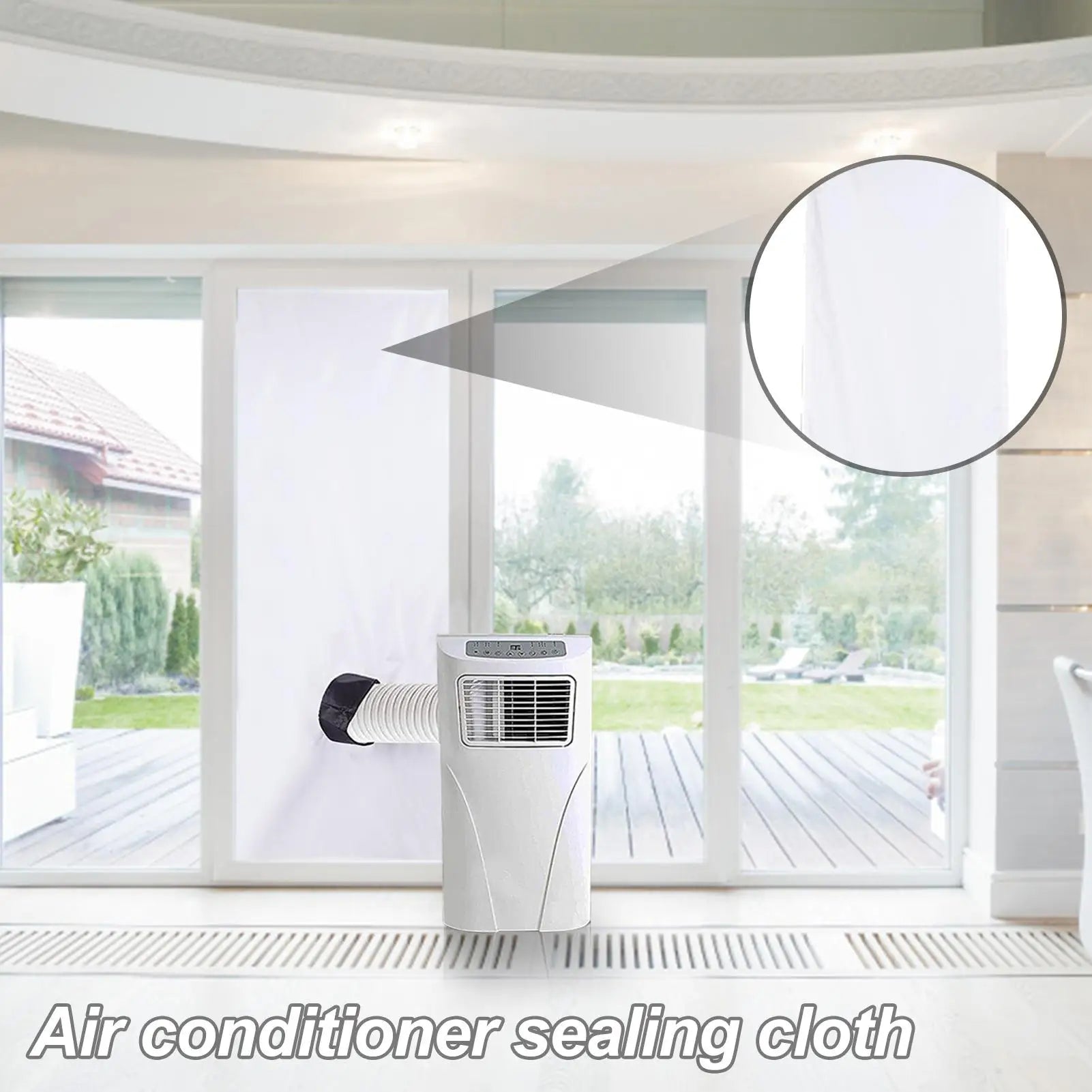 Air Conditioner Window Seal Windproof Waterproof Portable Seal Cloth Air Conditioner Accessories for Medium Large Casement Crank Qme