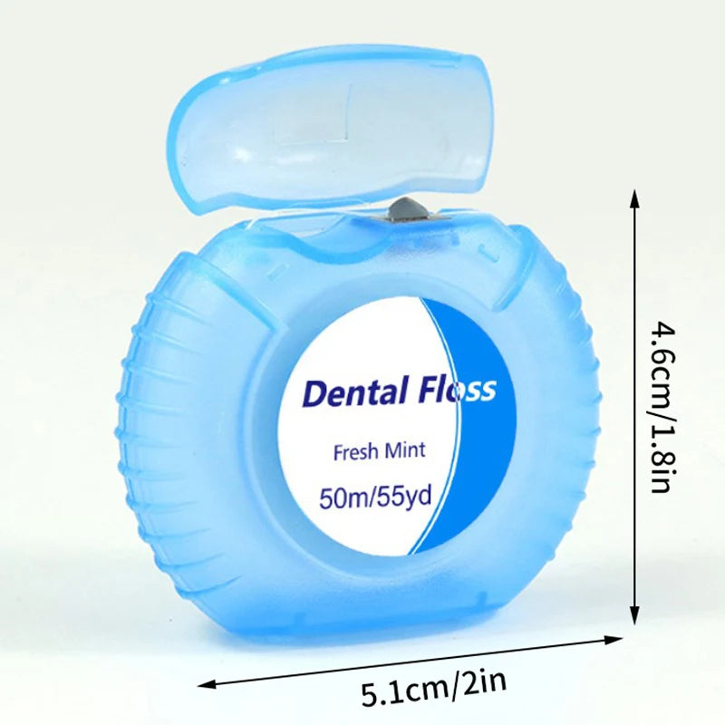 1 Roll 50m Dental Flosser Oral Hygiene Teeth Cleaning Wax Mint Qme