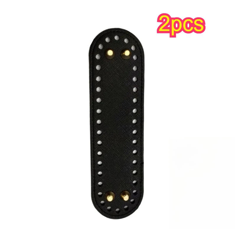 Single PU Oval Bag Bottom Plate 18*5cm With Anti-wear Metal Feet DIY Knitting Crochet Handbag Base Sewing Craft Supplies Qme Black 2pcs