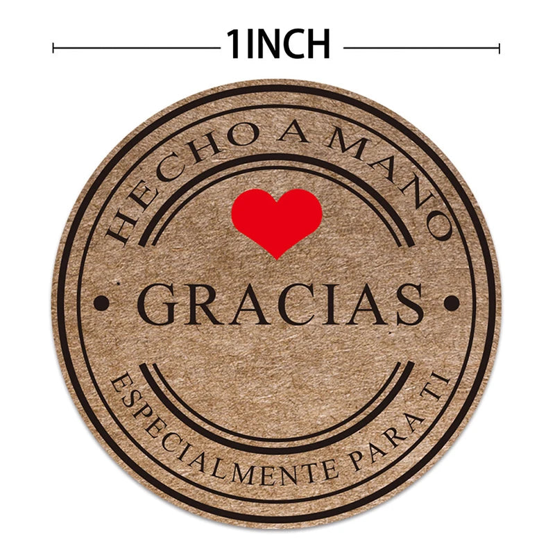 Multiple Styles Kraft Gracias Spanish Thank You Labels Stickers Qme