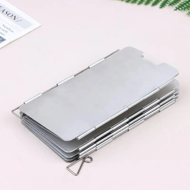 9 Plates Foldable Gas Cookers Wind Deflectors Outdoor Stove Shield Qme