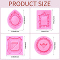 CC114Pcs Silicone Frame Molds Chocolate Mini Air Dry Clay Polymer Qme 4Pcs Pink