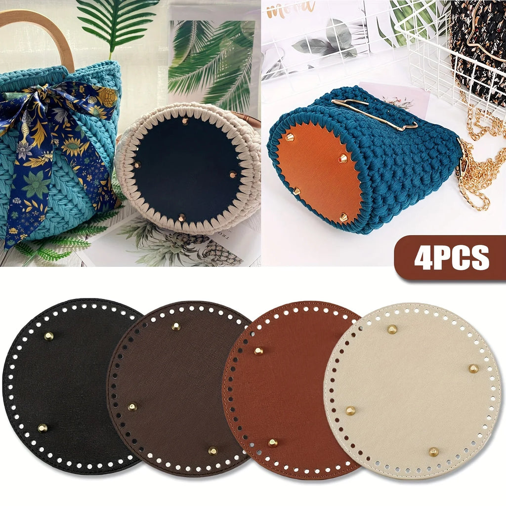 Round Bag Bottom Shaper Pad Metal Studs Purse Base Plate DIY Handbag Shoulder Bag Bottom Support Cushion Leather Craft Qme 4pcs
