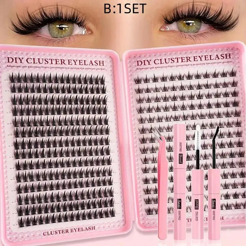 Eyelash Fluffy Individual Extensions Tweezers Brushes DIY Beauty Qme B