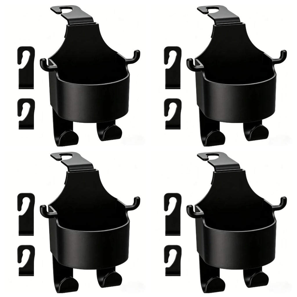 4pcs Three-in-one Car Seat Back Cup Holder, with Double-sized Hooks, Beverage Storage Rack, Universal Hanging Storage Rack Qme 4pcs