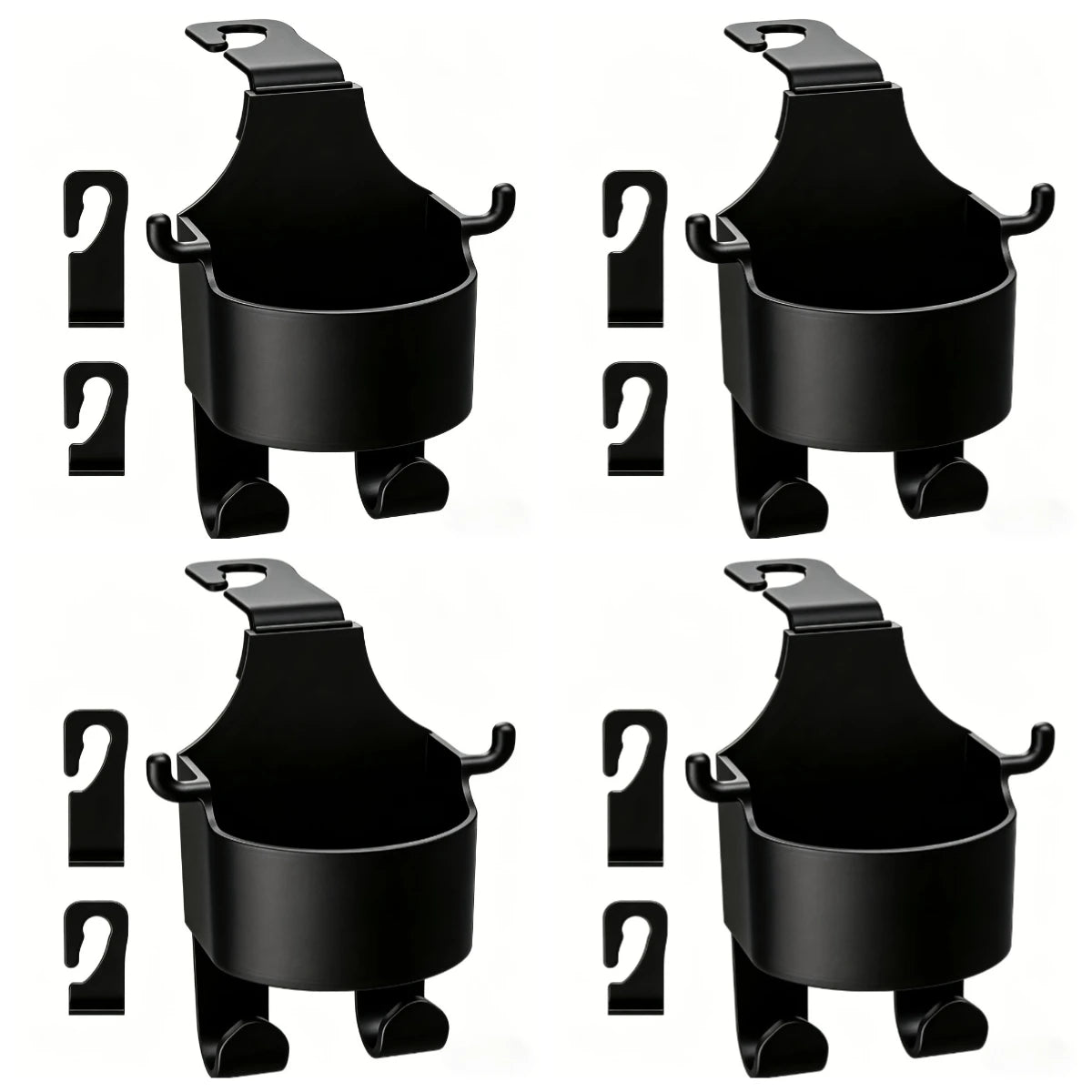 4pcs Three-in-one Car Seat Back Cup Holder, with Double-sized Hooks, Beverage Storage Rack, Universal Hanging Storage Rack Qme 4pcs