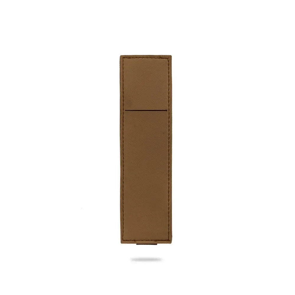 Pu Leather Pen Bag Elastic Buckle Book Notebook Fashion School Pen Case for Office Meeting Easy Carry Office Student Stationery Qme brown Wide style