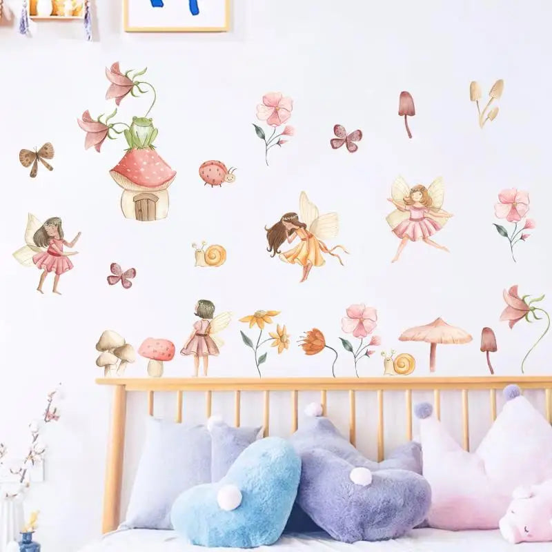 Beautiful Fairy Wall Decals Bedrom Home Decor Colourful Stickers Girl Qme