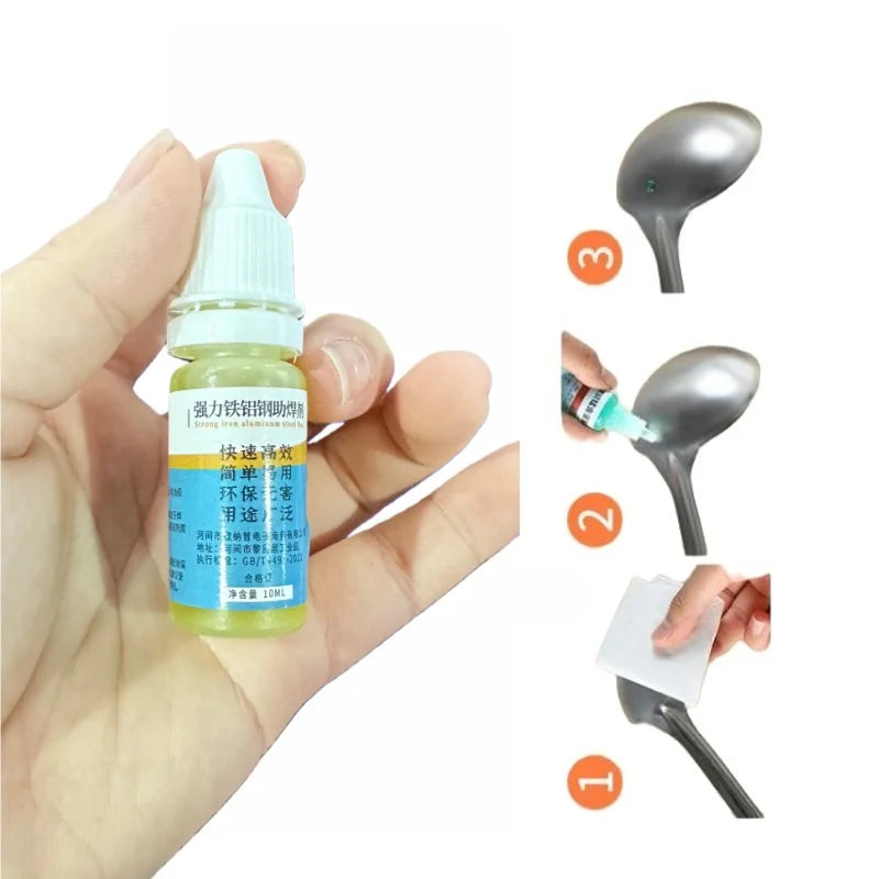 1Pcs Liquid Aluminum Metal Electronics Copper Soldering Flux 10ml Soldering Flux No Water Cleaning 18650 Battery Soldering. Qme