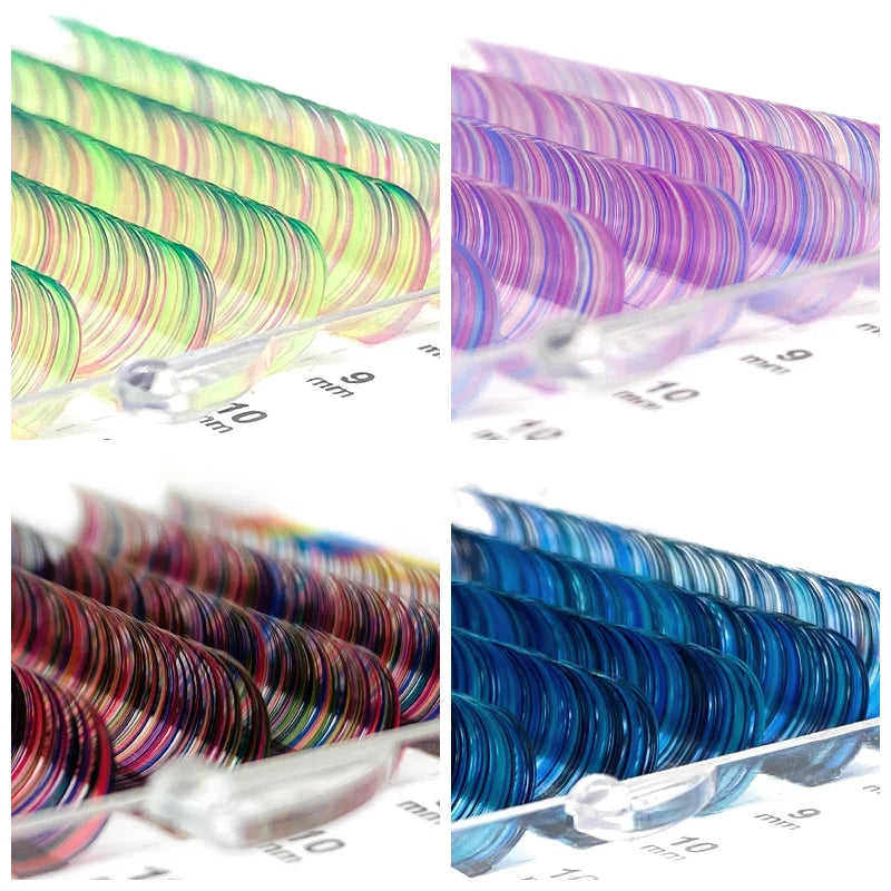 NATUHANA Colored Individual Lash Clusters Rainbow Mix 8- Soft Qme