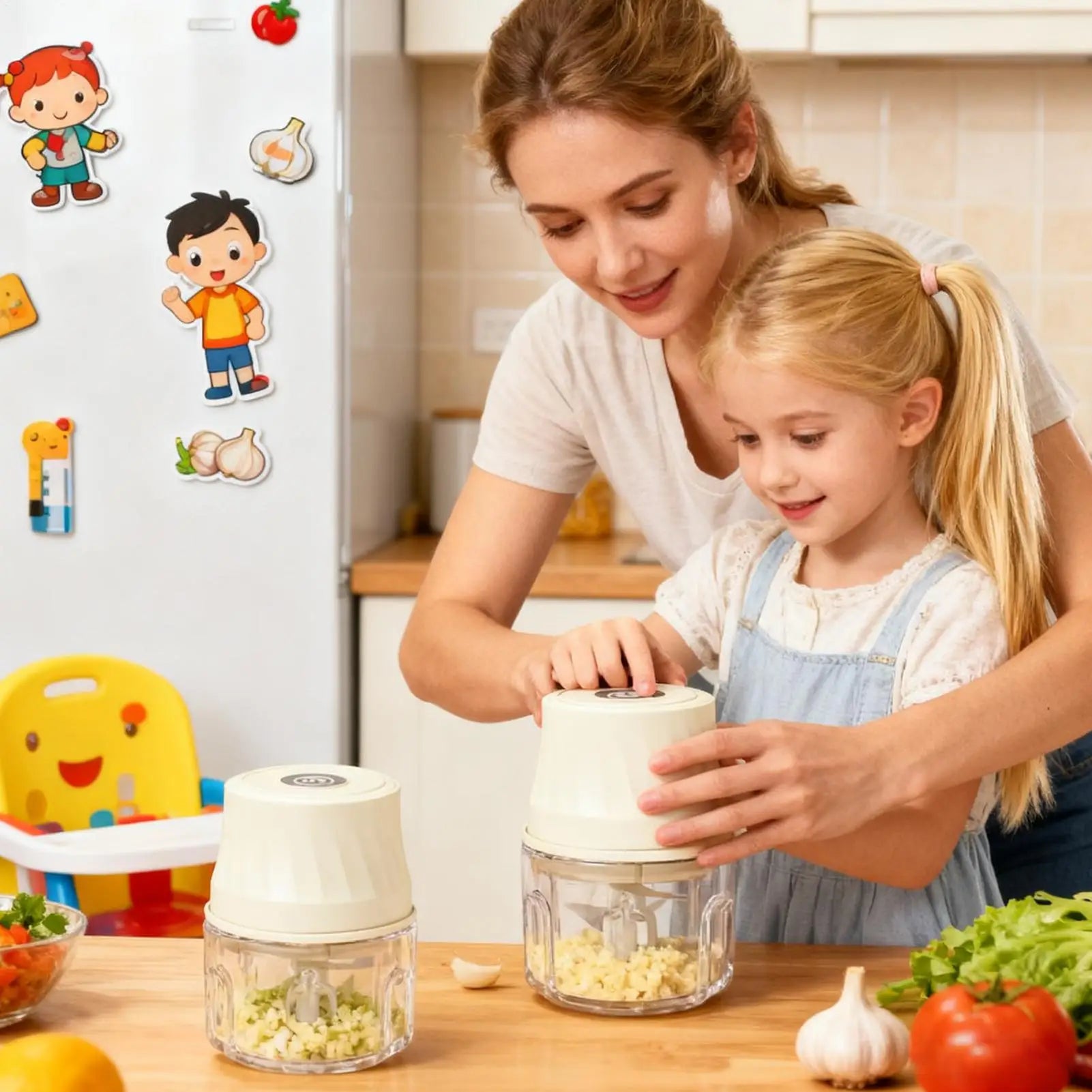 Garlic Chopper 350ml High-Speed Kitchen Gadgets Mini Chopper Electric Garlic Mincer For Puree Vegetable Meat Chili Ginger Fruit Qme